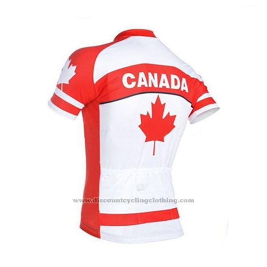 2018 Cycling Jersey Canada Orange and White Short Sleeve and Bib Short